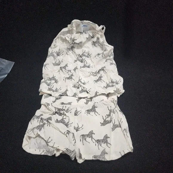 Old Navy Kids 3T Zebra Print‎ Tank Top Shorts Pajama Set Sleepwear