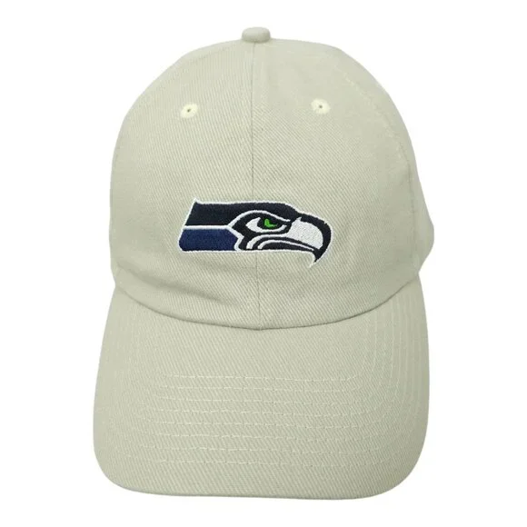 NFL Seattle Seahawks Football Adjustable Size Strapback Cap Baseball Hat Khaki
