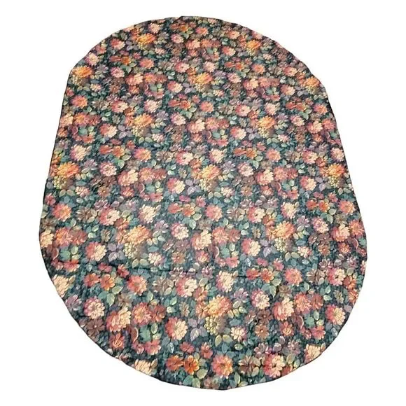 Vintage‎ Christmas Holiday Poinsettia Floral Design Oblong Table Cloth 83 X 60