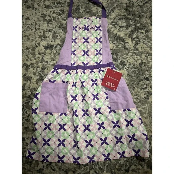 American Girl Purple‎ Lilac Star Baker Apron for Girls One Size NWT