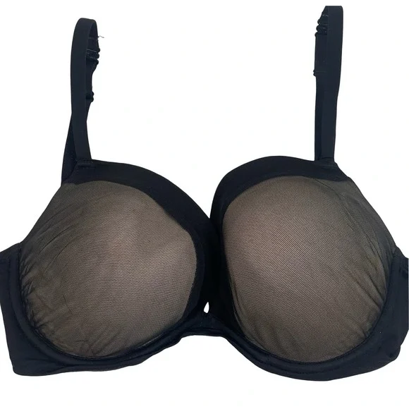 Le Mystere Infinite Possibilities Plunge Bra‎ 36D  Black Mesh Convertible