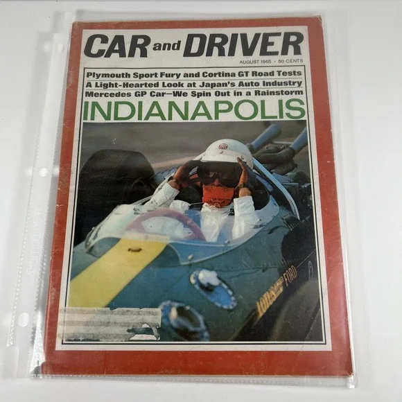 August 1965 Car‎ and Driver Indianapolis 500 Plymouth Sport Fury Cortina GT (1)