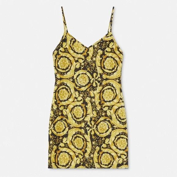 Versace Barocco Silk Pajama Slip Medium