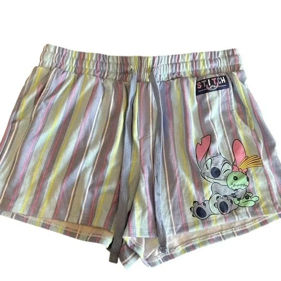 Disney Lilo & Stitch Striped Sleep‎ Lounge Shorts XS/S Pajama Sleepwear