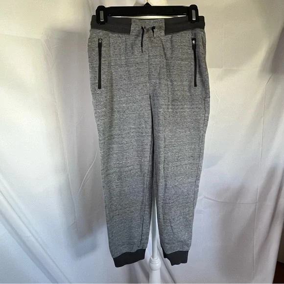 Old Navy boys stretch‎ joggers Heathered Gray w/Black cuffs Size Large 10-12