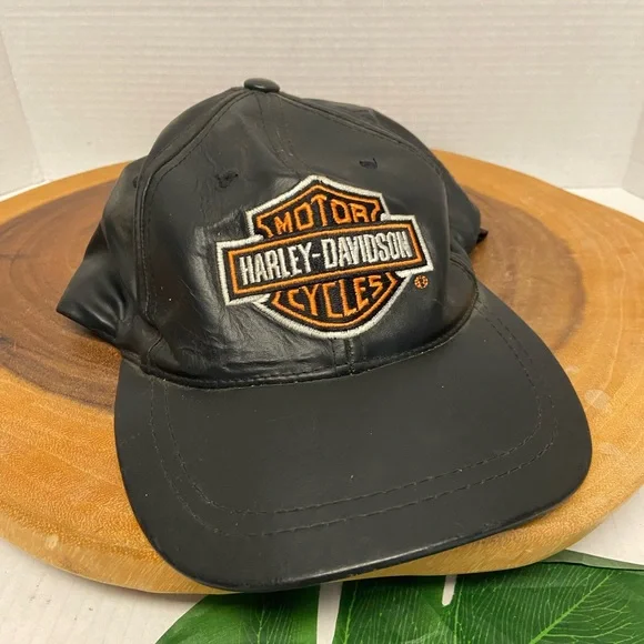Harley Davidson Vintage Leather Patch Cap Unisex OSFA