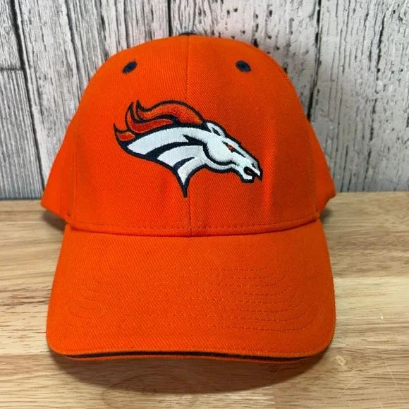 NFL Team Apparel Denver Broncos Hat Mens Orange Adjustable Baseball Cap‎ Cotton
