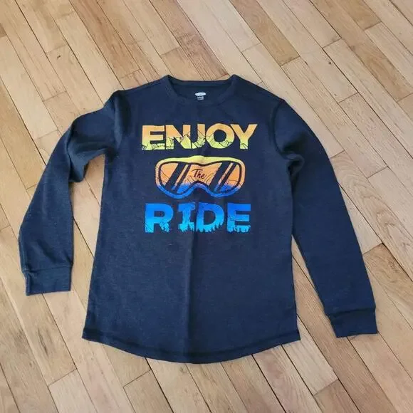 Old Navy Boys‎ XL (14-16) Long Sleeve Thermal Top Enjoy The Ride