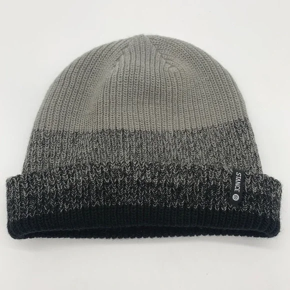 Stance Beanie Unisex OS Grey Black Color Block Knit Cuffed Hat