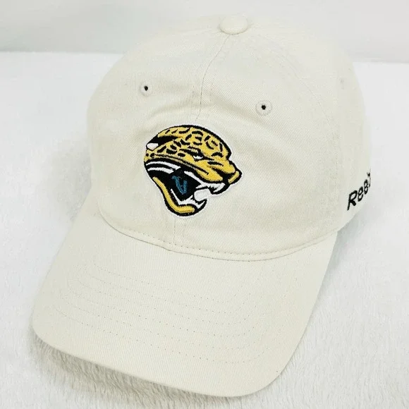 Reebok Jacksonville Jaguars On Field Stretch Flex Hat Cap XS/S Beige NFL‎