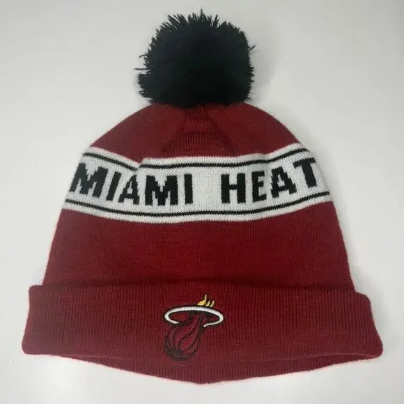 NBA Miami Heat Beanie Y2K Pom pom