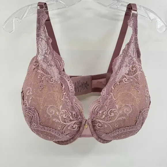 Thirdlove 24/7 Lace Contour Plunge Bra Sz 36G Purple Tan