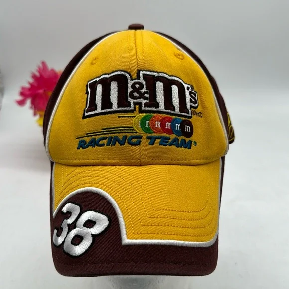 M&Ms Racing Team #38 Robert Yates Yellow Brown Baseball Hat HT5311E