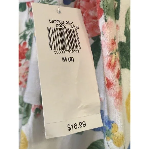 Old Navy Girls Floral Tank Top M (8) NWT Tiered Ruffle Sleeveless 100% Cotton