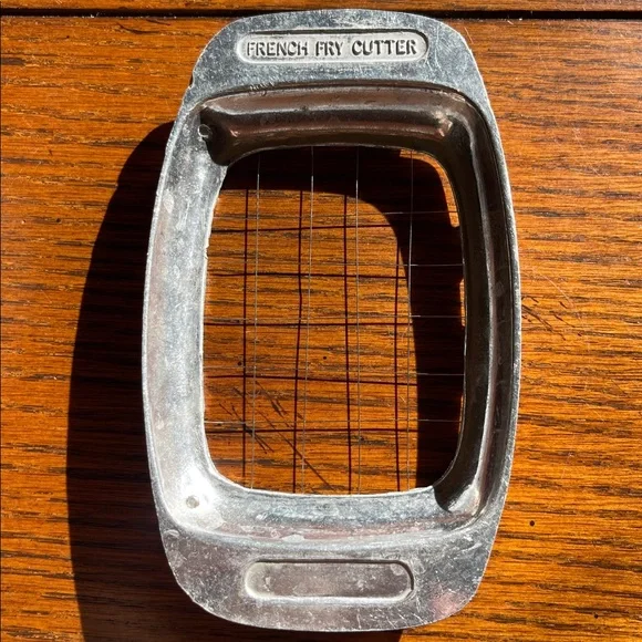 Vintage Cast Aluminum French Fry Cutter Wire Grid