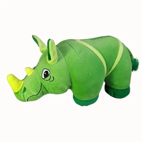 Rhino Rhinoceros‎ Plush Stuffed Animal Green Plushie Toy 17 Inch Sugar Loaf