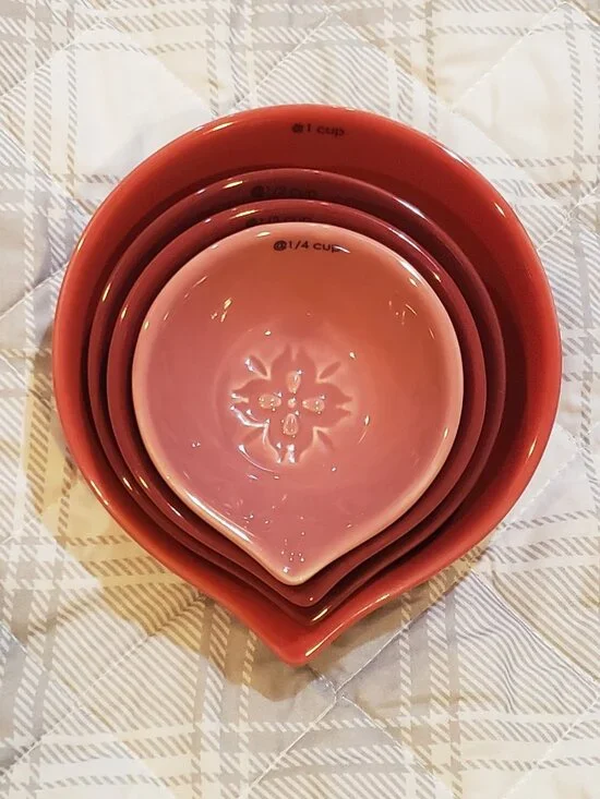 Y2K Vintage Chantal Ceramic Nesting prep bowls set of 4 Red Gradient