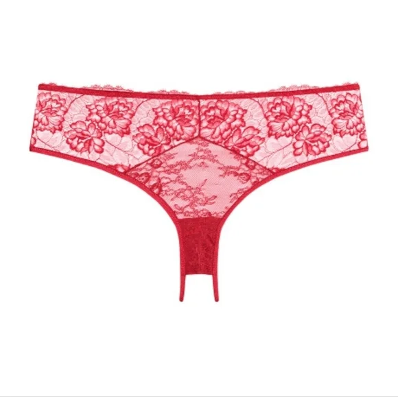 New Irina Crotchless Cheeky Brief - ruby
