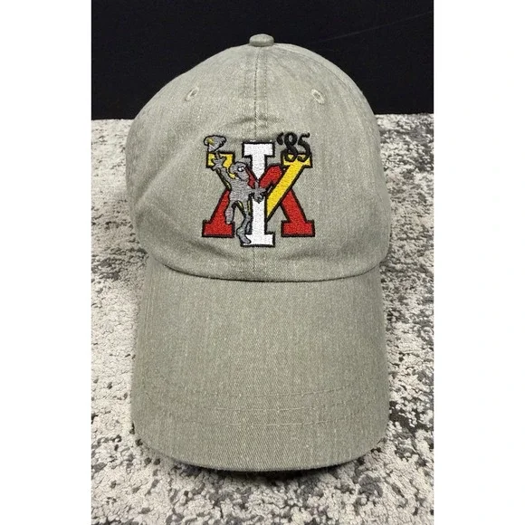 Adams Hat K95 Strapback Cap Gray Embroidered Logo Leather Strap Cotton Dad Hat