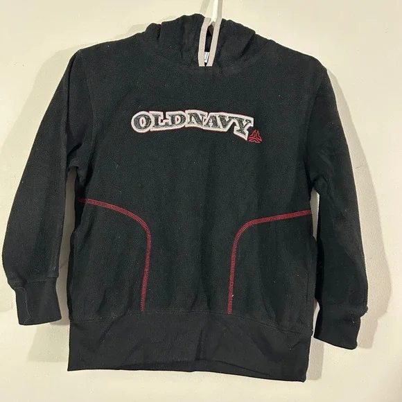 Old Navy‎ Black Fleece Hoodie Kids Size S Hooded Sweatshirt Pullover