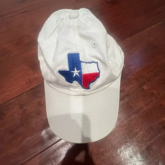 White Baseball Cap with Texas Flag Embroidery