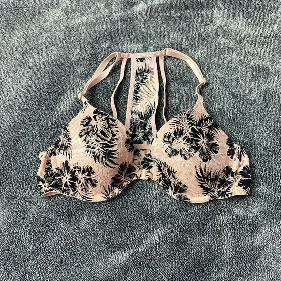 Victoria’s Secret Pink Floral Strappy Racerback Bra Size 34‎ B