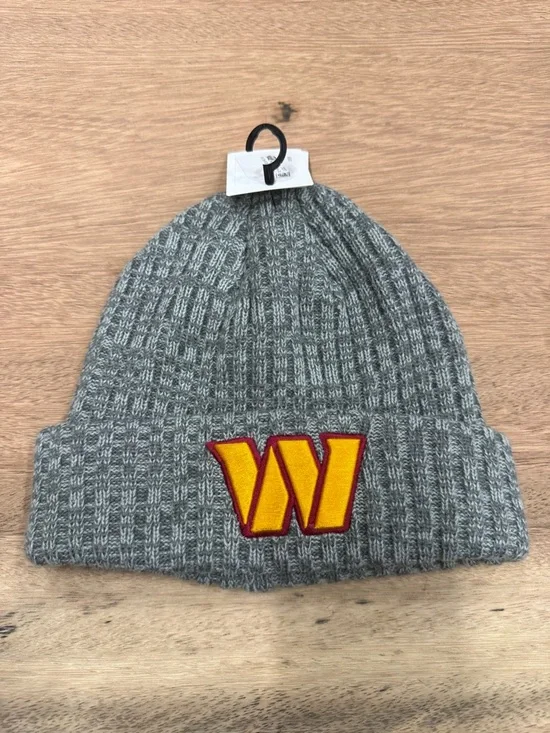 Washington commanders Gray Knit Beanie with Gold & Red 'W' Patch