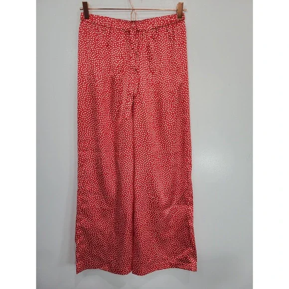 Victoria's Secret Red White Heart Print Lounge Pants Pajama Sleepwear Size XS‎