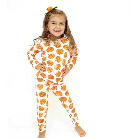 Old Navy‎ kids unisex extra large (12) snug fit pajama set pumpkin patch print