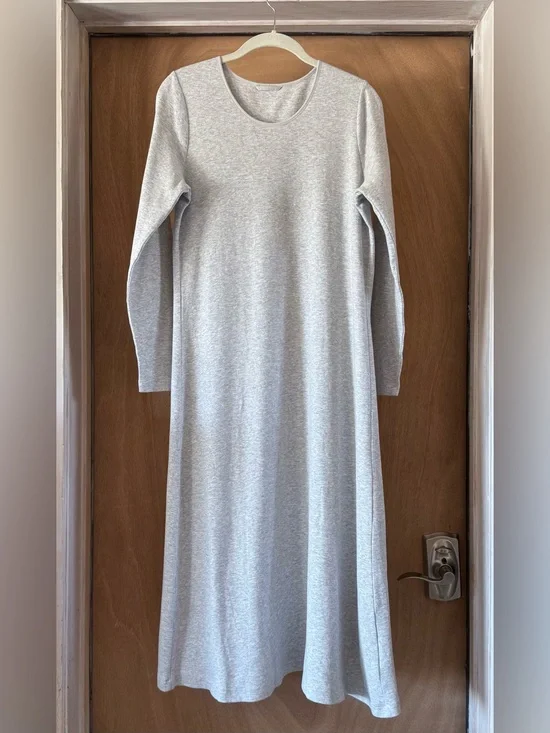 Lands' End 100% Cotton Sleepwear Loungewear Heather Gray Long Sleeve Women’s Sm