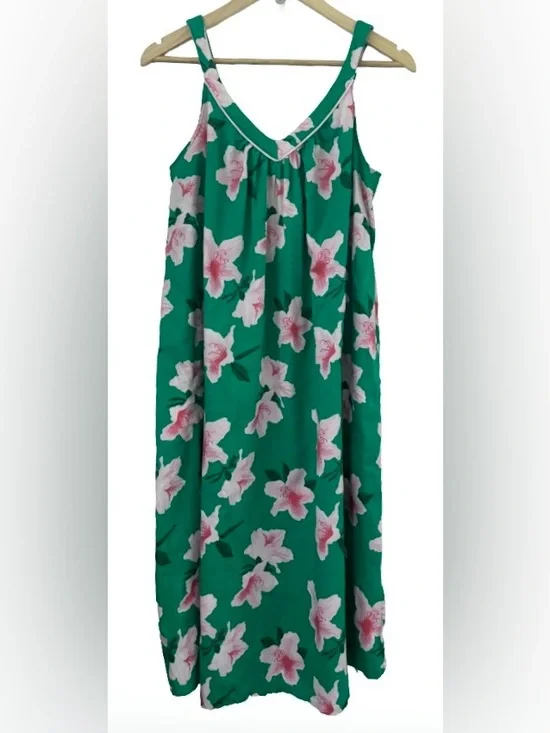 BedHead Green Maxi Skirt with Pink Floral Print