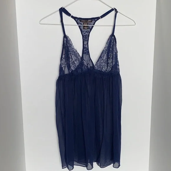Victoria's Secret Navy Blue lace and sheer Camisole size Medium