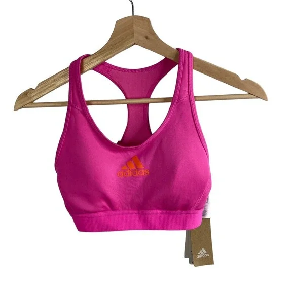 Adidas Racerback Activewear Sports Bra Barbie‎ Pink Womens XS New Solid stretch