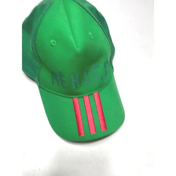 Adidas Mexico National Team Soccer Snapback Hat Green Pink Stripes One Size