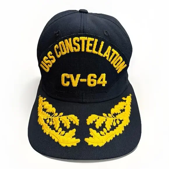 Vintage New Era Pro Model Navy USS Constellation CV-64 SnapBack Hat Size S/M USA
