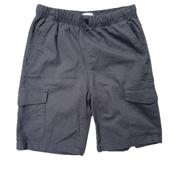 Old Navy Boys Cargo Shorts XXL 18 Gray Elastic Waist Pockets Casual Youth