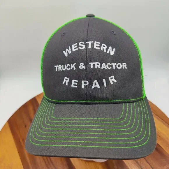 Western Truck & Tractor Pit Crew Neon Green & Gray Mesh Trucker Hat Richardson