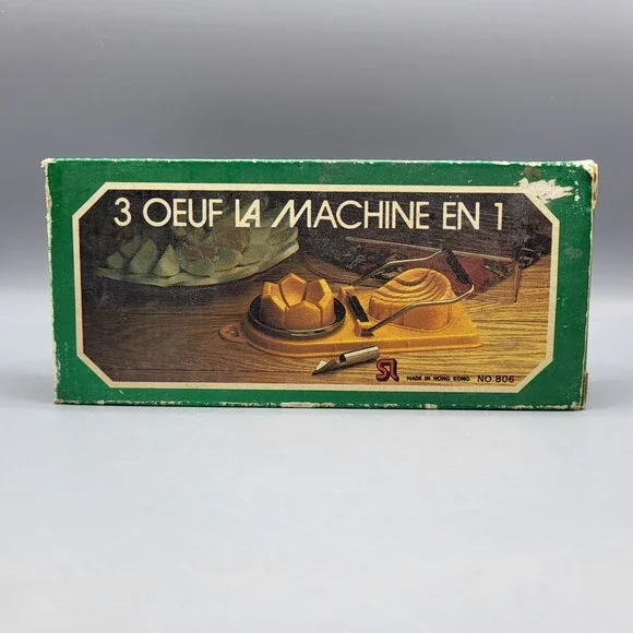 Vintage 3 In 1 Egg Slicer Machine With Cutter Tool & Lid Kitchen Tool Hong Kong