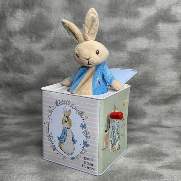 Peter Rabbit Jack In The Box Beatrix Potter Music Metal w/Pop-Up Plush Bunny