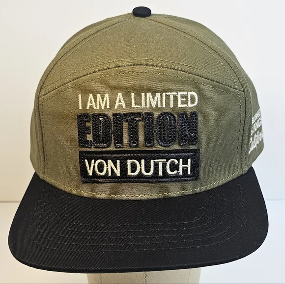 Von Dutch Limited Edition 6‎ Panel Embroidered Flat Bill Snapback Hat Cap NWOT