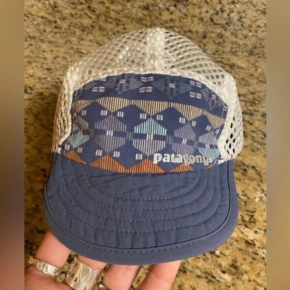 Patagonia 5 Panel Hat Adjustable Soft Short-Bill Mesh Cap Tribal Aztec OSFM