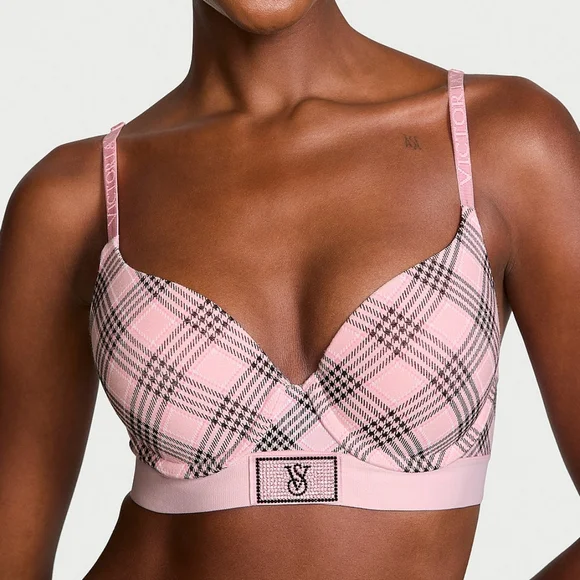 NEW Victorias Secret The T-shirt Perfect Shape‎ Shine Patch Push-Up Bra 32DD 32D