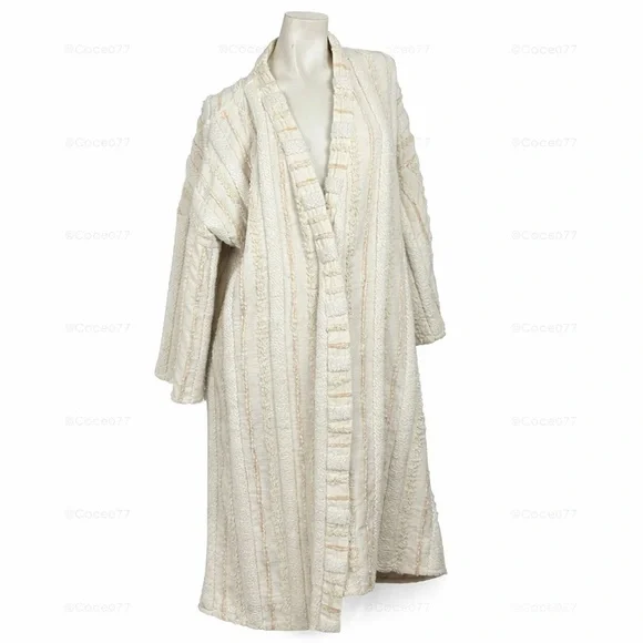 Anthropologie x Ollari Renee duster long open coat textured XL boho extra large