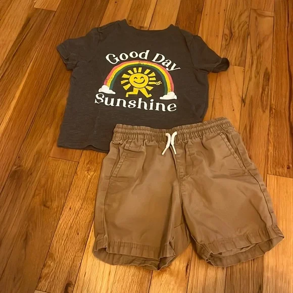 Old Navy‎ Shorts and Tshirt sz 2T lot Cotton Functional Drawstring Summer Play