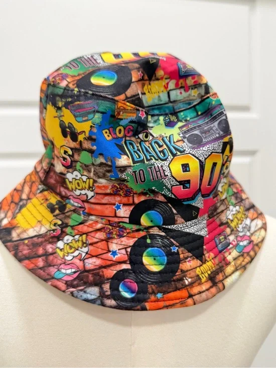 Back to 90s Graphic Multicolor Bucket Hat