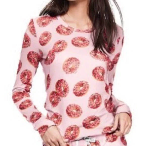 🖤PINK Women's Long Sleeve Donut With Sprinkles Knit Shirt Top🖤