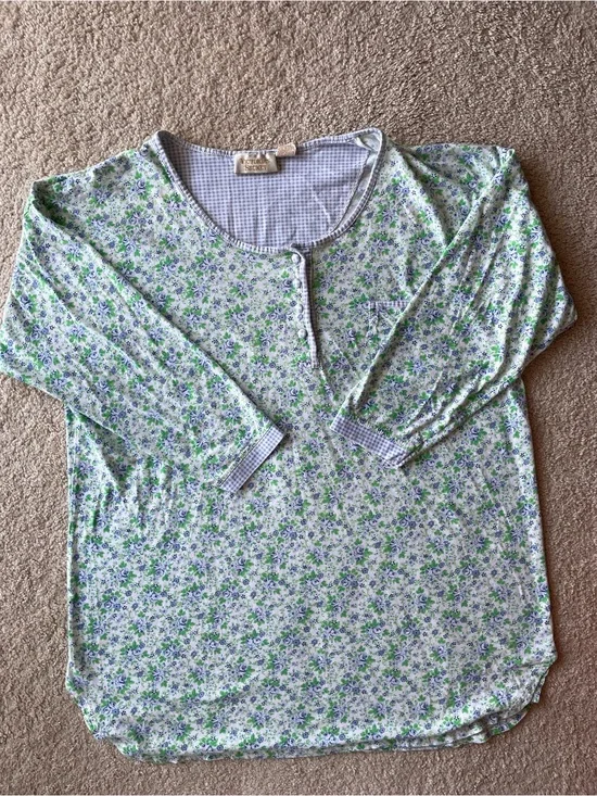 Vintage Victorias Secret Floral Long Sleeve Lounge Dress Size M/L Cottagecore