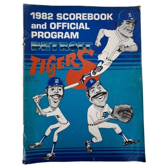 1982 Detroit Tigers Scorebook & Official Program MLB Vintage Baseball