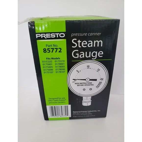 Presto Pressure Canner Steam Gauge Replacement Part 85772 01/CG22 0175001 017800
