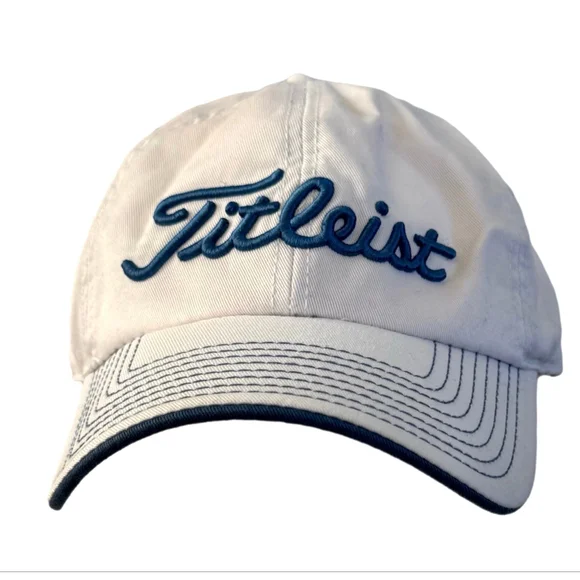 Titleist Script Logo Golf Hat - White/Navy One Size